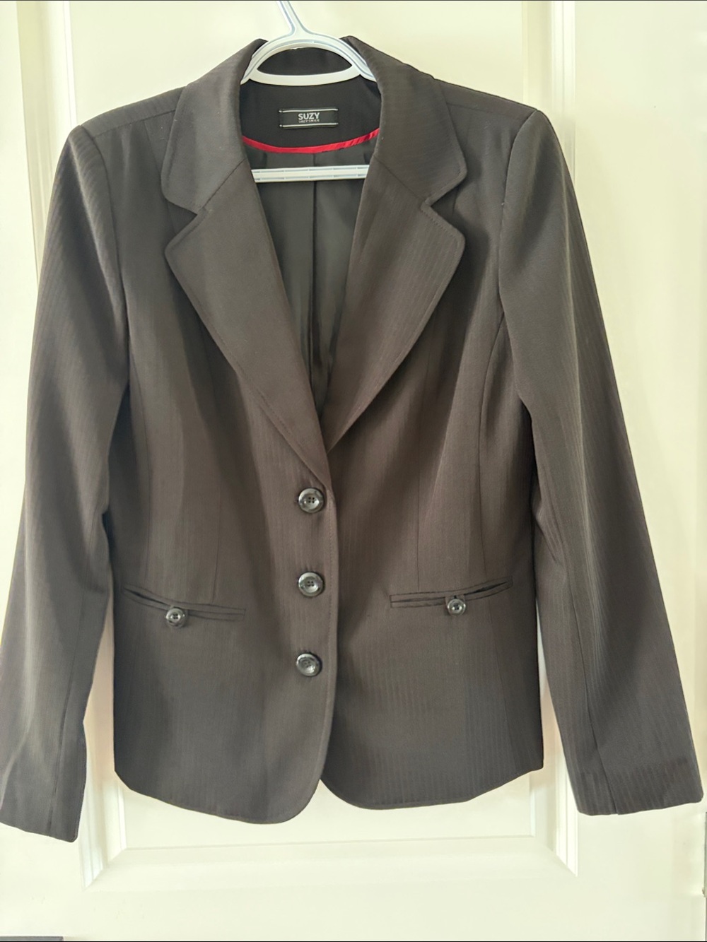 Suzy Shier Brown Tailored Three-Button Blazer R12